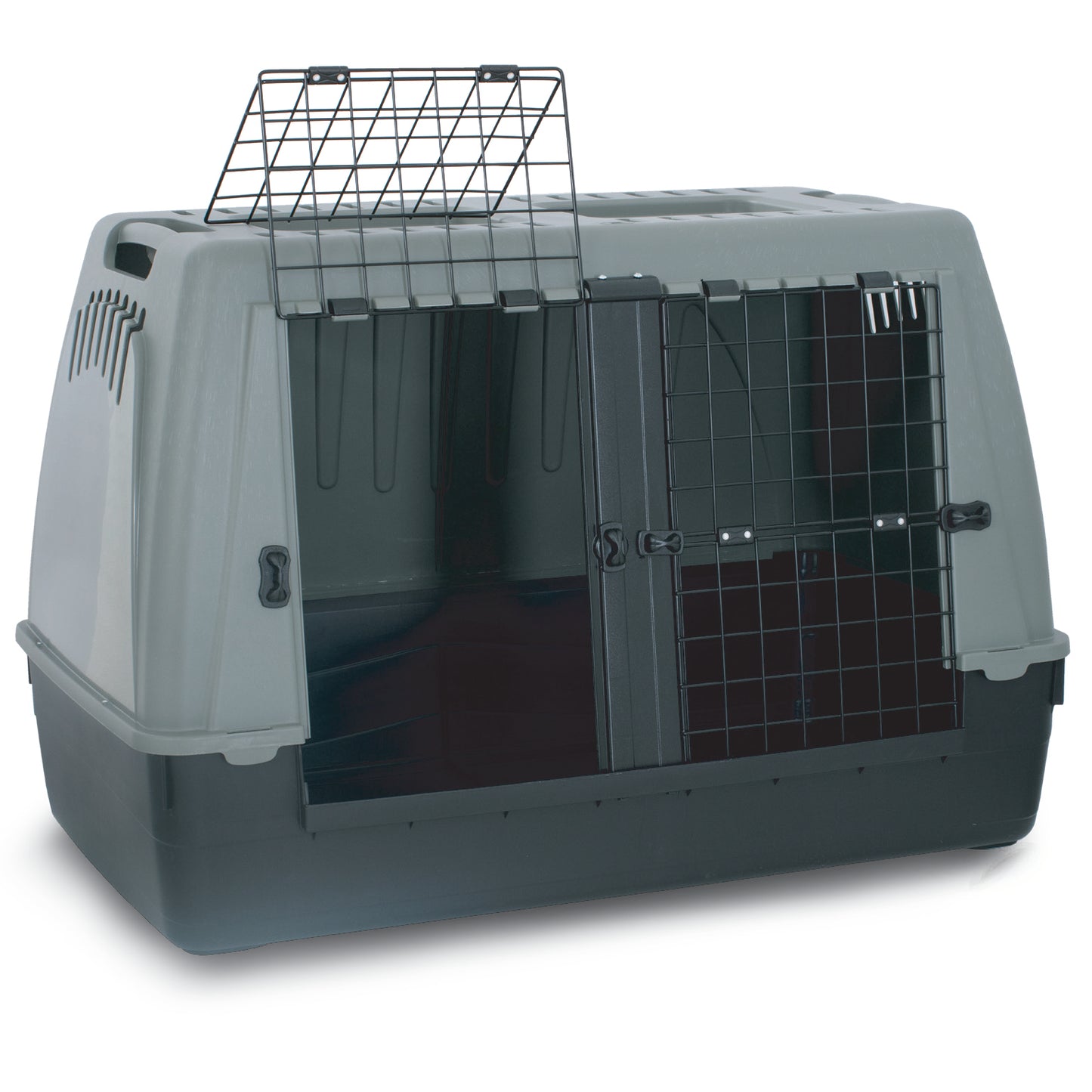 Duvoplus Baron Eco Car Box 100 transportni boks za pse – sivo-zeleni, 100 × 60 × 65 cm