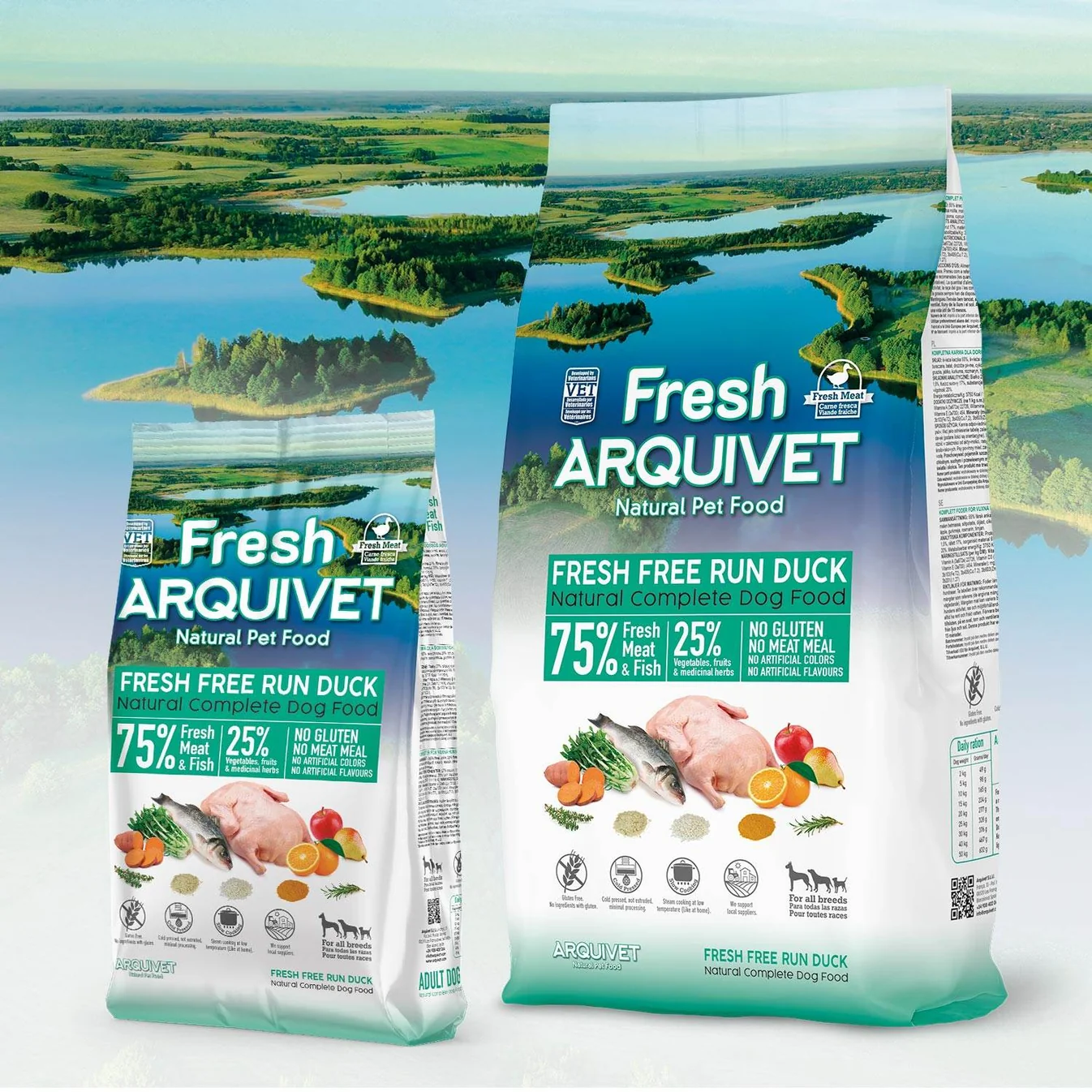Arquivet Fresh poluvlažna hrana za odrasle pse – patka i riba