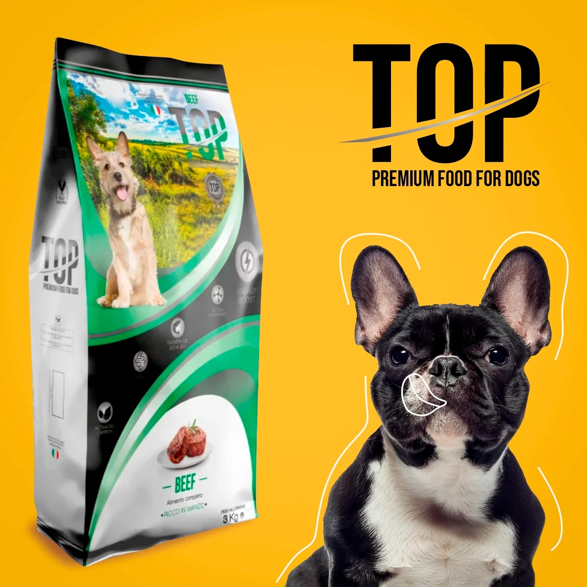 TOP Beef suha hrana za odrasle pse – govedina 3 kg