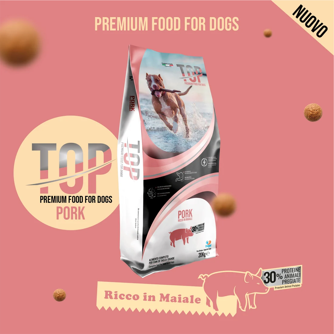 TOP Pork suha hrana za odrasle pse – svinjetina 20 kg
