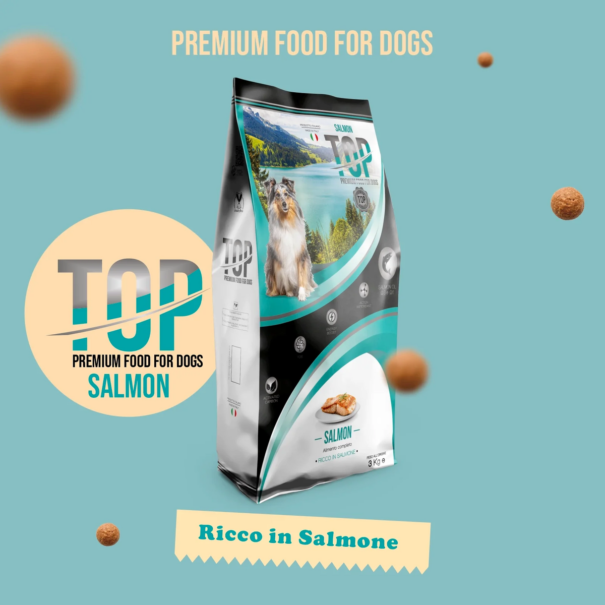TOP Salmon suha hrana za odrasle pse – losos 3 kg